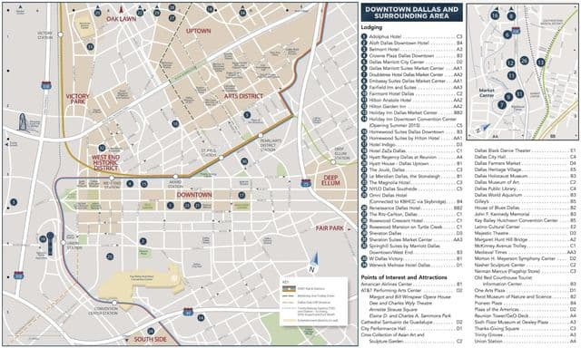Mapa das paisagens de Dallas