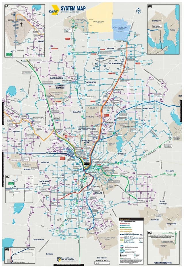 Mapa da rodoviária de Dallas